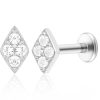 Studs Impuria Jewelry | Chance Crystal Rhombus Ear Piercing Earring Stud Set