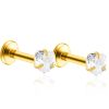 Studs Impuria Jewelry | Coeur Crystal Heart Threaded Prong Ear Piercing Earring Stud Set