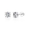 Studs Impuria Jewelry | Diamante Moissanite Prong Sterling Silver Earring Studs