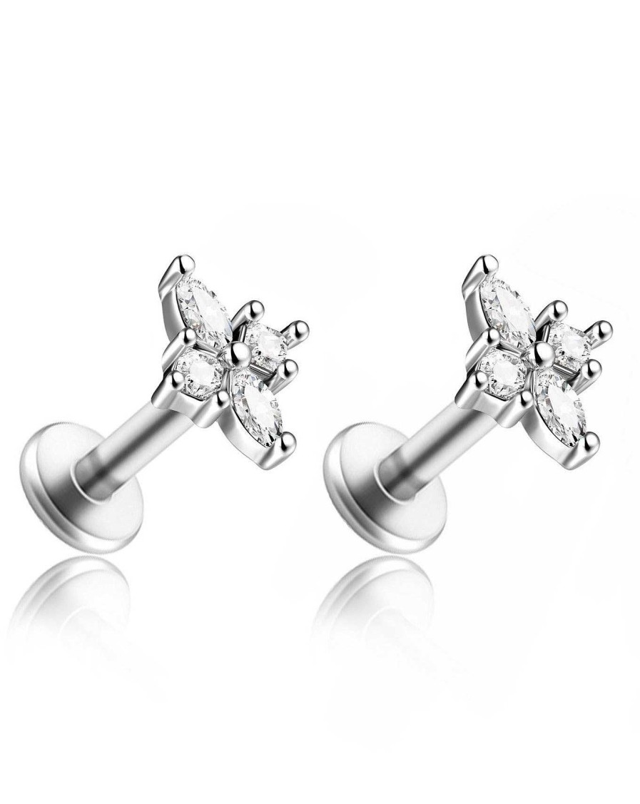 Studs Impuria Jewelry | Aurora Crystal Princess Royal Ear Piercing Earring Stud Set