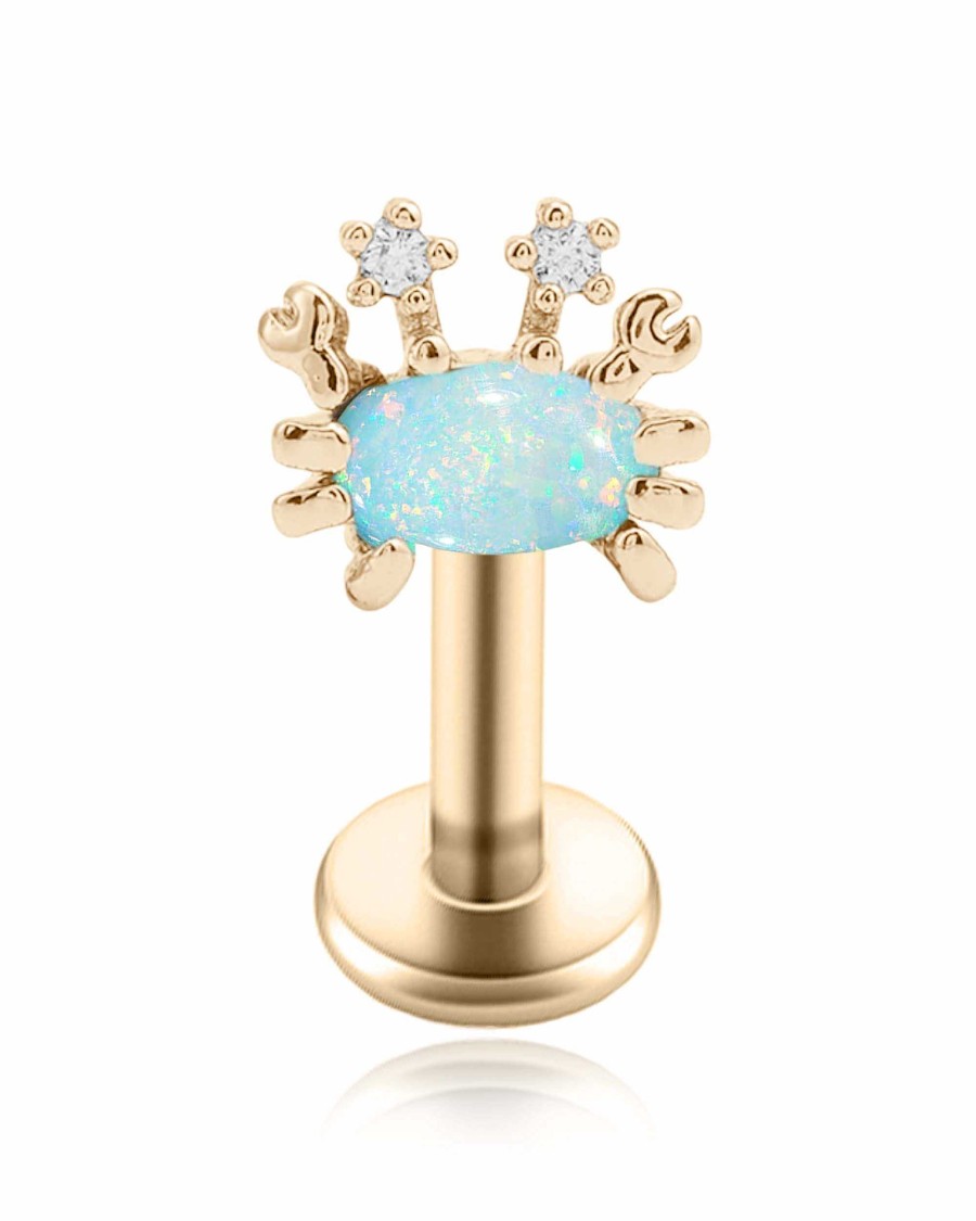 Flat Back Studs Impuria Jewelry | Crabby Opal Crab Ear Piercing Earring Stud