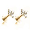 Flat Back Studs Impuria Jewelry | Aurora Crystal Princess Royal Ear Piercing Earring Stud Set