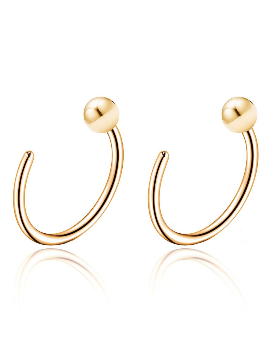 Hoops Impuria Jewelry | Em Minimalist Polished Ball Hoop Ring Earring Set