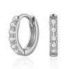 Hoops Impuria Jewelry | Glint Chunky Crystal Pave Hoop Huggie Earrings