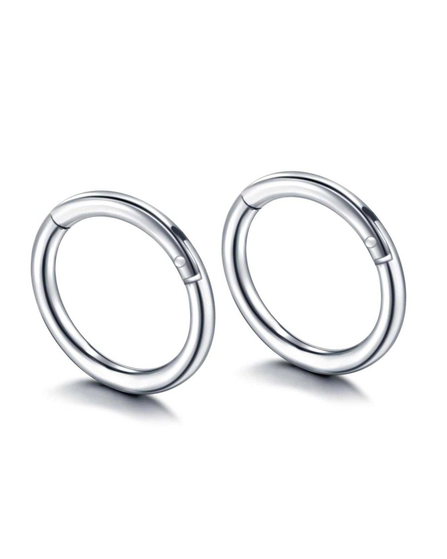 Hoops Impuria Jewelry | Ziv Thin Simple Hinged Segment Hoop Ring Clicker Set