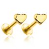 Flat Back Studs Impuria Jewelry | Darling Heart Polished Ear Piercing Earring Stud Set Gold