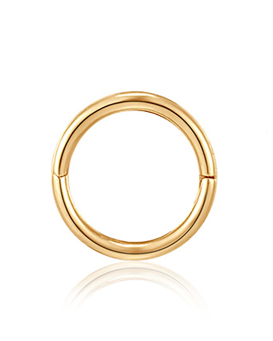 Hoop Clickers Impuria Jewelry | Purity Simple 14K Gold Polished Hinged Hoop Ring Clicker