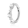 Hoop Clickers Impuria Jewelry | Couture Crystal Milgrain Eternity Hinged Segment Hoop Ring Clicker