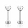 Studs Impuria Jewelry | Sparkle Crystal Threaded Prong Ear Piercing Earring Stud Set