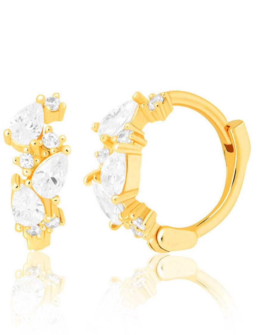 Hoops Impuria Jewelry | Ariella Crystal Custer Eternity Hoop Huggie Earrings