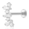 Flat Back Studs Impuria Jewelry | Array Cluster Crystal Ear Piercing Earring Stud Silver - 1 Piece