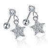 Studs Impuria Jewelry | Vega Crystal Star Dangle Ear Piercing Earring Stud Set