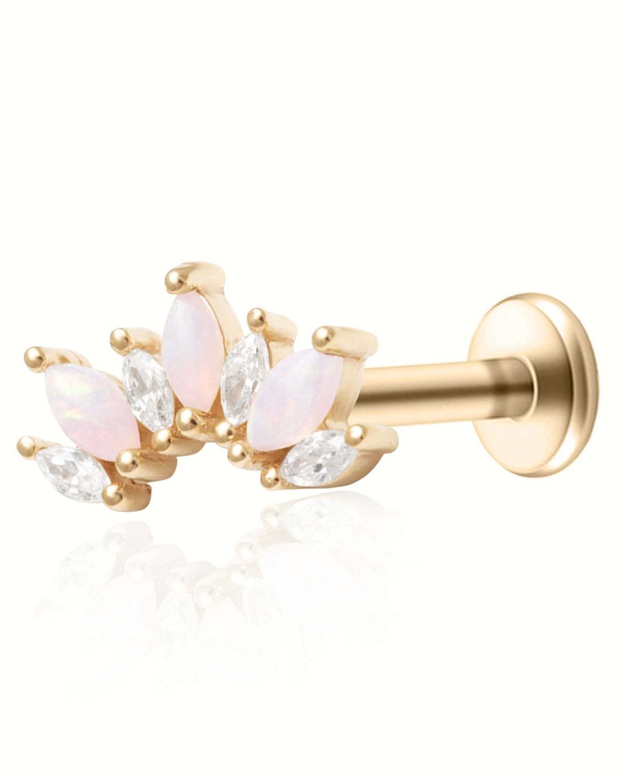 Flat Back Studs Impuria Jewelry | Enigma Opal Crystal Marquise Cluster Ear Piercing Earring Stud