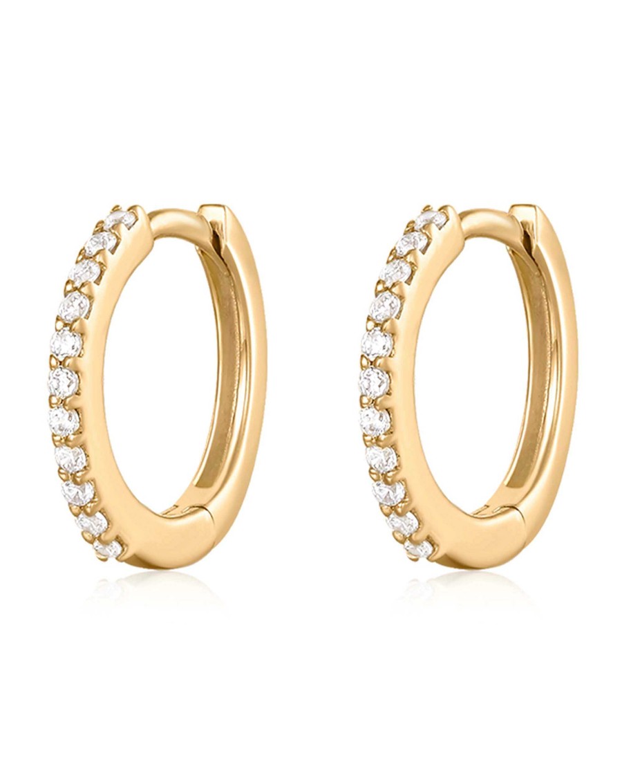 Hoops Impuria Jewelry | Jane Crystal Pave Eternity Hoop Huggie Earrings