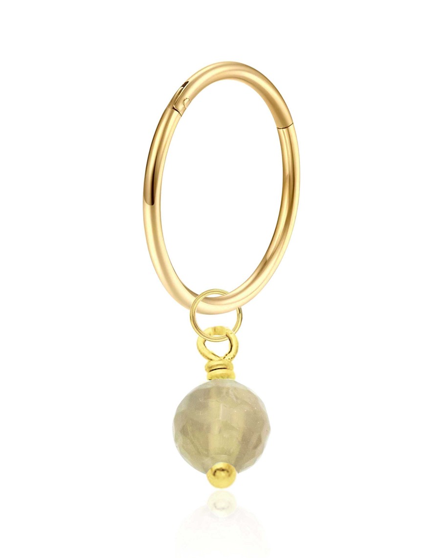 Hoop Clickers Impuria Jewelry | Bijou Drop Polished Hinged Segment Hoop Ring Clicker Bead