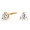 Studs Impuria Jewelry | Ava Triple Prong Crystal 14K Gold Earring Studs