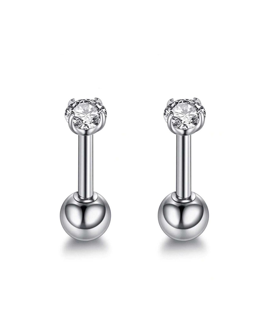 Studs Impuria Jewelry | Sparkle Crystal Prong Ear Piercing Earring Stud Set