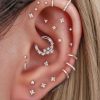 Hoop Clickers Impuria Jewelry | Solaris Crystal Stars Daith Ear Piercing Ring Hoop Clicker