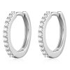 Hoops Impuria Jewelry | Jane Crystal Pave Eternity Hoop Huggie Earrings