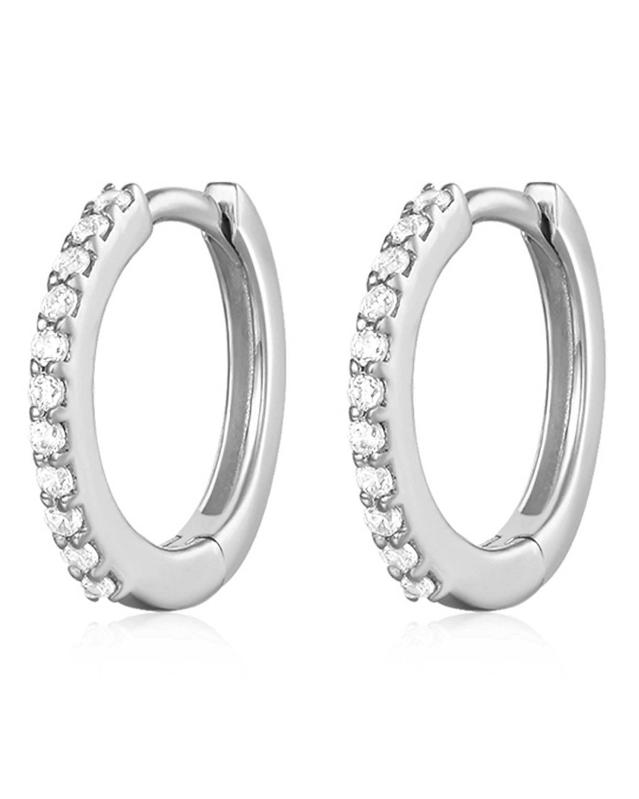 Hoops Impuria Jewelry | Jane Crystal Pave Eternity Hoop Huggie Earrings