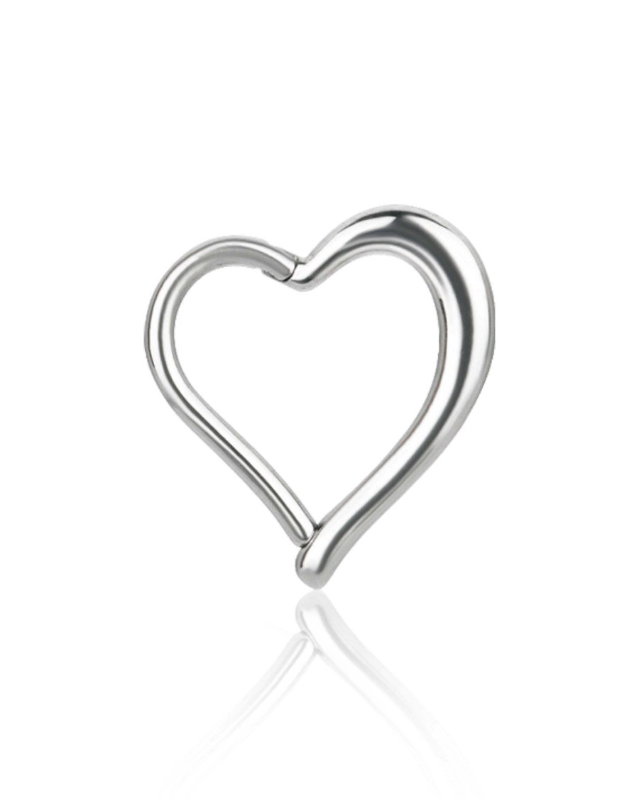 Hoops Impuria Jewelry | Cherie Heart Polished Daith Ear Piercing Ring Hoop Clicker