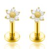 Studs Impuria Jewelry | Sunshine Sunflower Crystal Ear Piercing Earring Stud Set