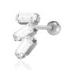 Studs Impuria Jewelry | Liz Triple Baguette Crystal Ear Piercing Earring Stud