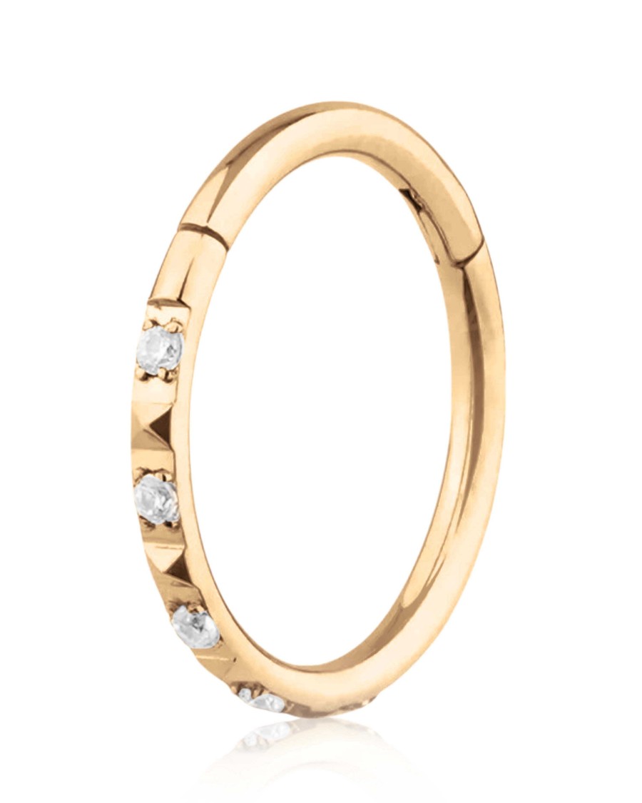 Hoop Clickers Impuria Jewelry | Brilliance Eternity Hinged Segment Hoop Ring Clicker