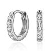 Huggie Earrings Impuria Jewelry | Glint Chunky Crystal Pave Hoop Huggie Earrings