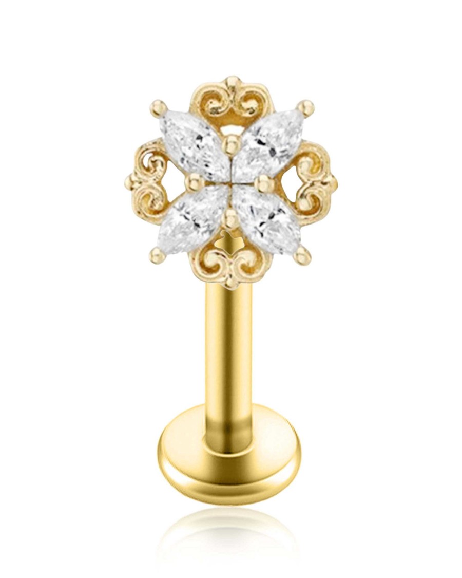 Studs Impuria Jewelry | Cathedrale Milgrain Beaded Classic Crystal Ear Piercing Earring Stud