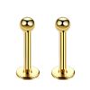 Studs Impuria Jewelry | Val Polished Ball Threaded Ear Piercing Earring Stud Set