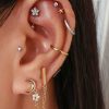 Curved Barbells Impuria Jewelry | Jasmine Crystal Flower Rook Piercing Jewelry Curved Barbell