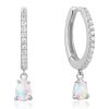 Hoops Impuria Jewelry | Dreamscape Opal Dangle Pave Hoop Huggie Earrings