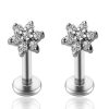 Studs Impuria Jewelry | Miki Crystal Flower Ear Piercing Earring Stud Set