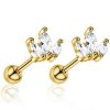 Studs Impuria Jewelry | Mai Crystal Lotus Ear Piercing Earring Stud Set