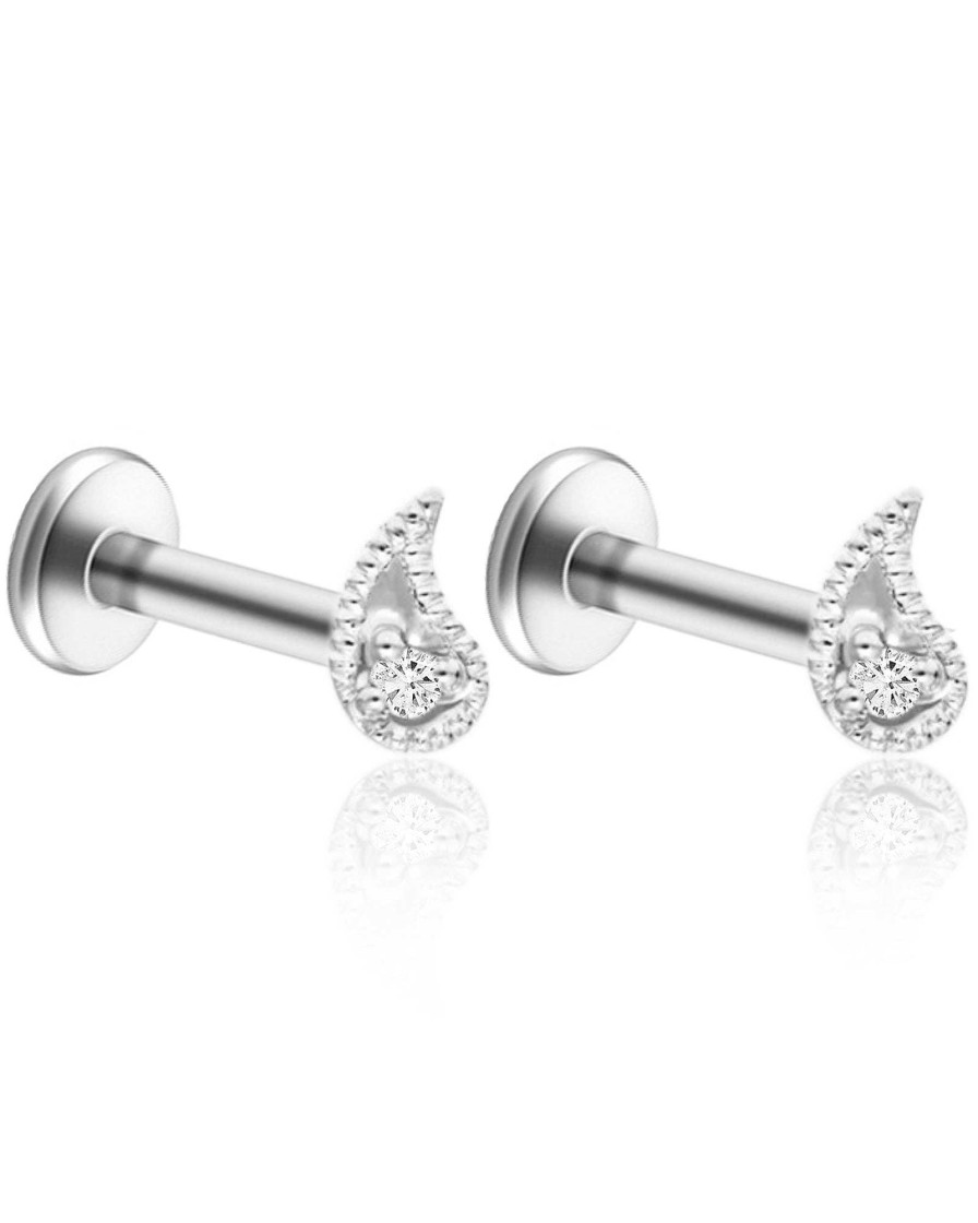 Flat Back Studs Impuria Jewelry | Rainn Teardrop Crystal Ear Piercing Earring Stud Set