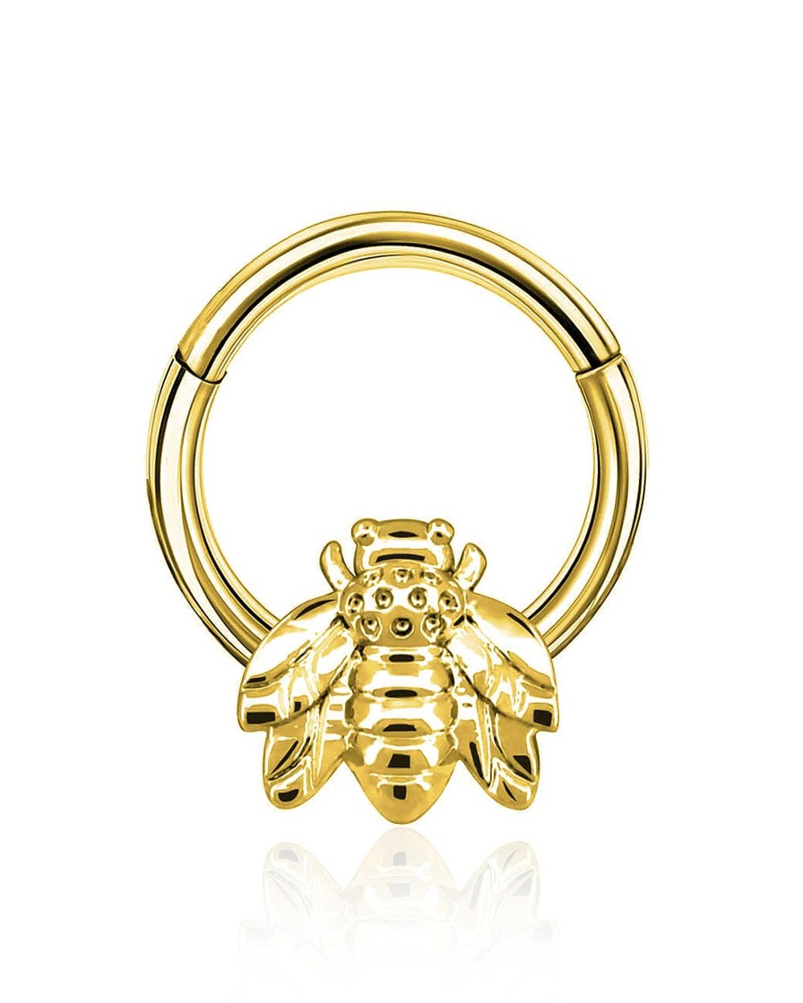 Hoop Clickers Impuria Jewelry | Honey Bumble Bee Ear Piercing Ring Hoop Clicker