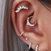 Hoops Impuria Jewelry | Laila Crystal Angel Wing Ear Piercing Ring Hoop Clicker