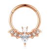 Hoops Impuria Jewelry | Vanita Pearl & Crystal Bat Ear Piercing Ring Hoop Clicker