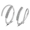 Hoops Impuria Jewelry | June Minimalist Crystal Spiral Earring Hoop Ring Silver