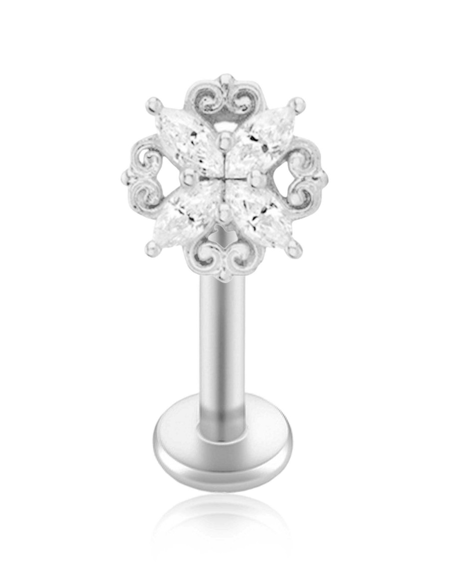 Studs Impuria Jewelry | Cathedrale Milgrain Beaded Classic Crystal Ear Piercing Earring Stud