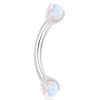 Curved Barbells Impuria Jewelry | Luminous Opal Threaded Prong Rook Ear Piercing Jewelry Curved Barbell Silver Titanium - 1 Piece