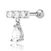 Studs Impuria Jewelry | Diane Crystal Drop Dangle Ear Piercing Earring Stud Silver - 1 Piece