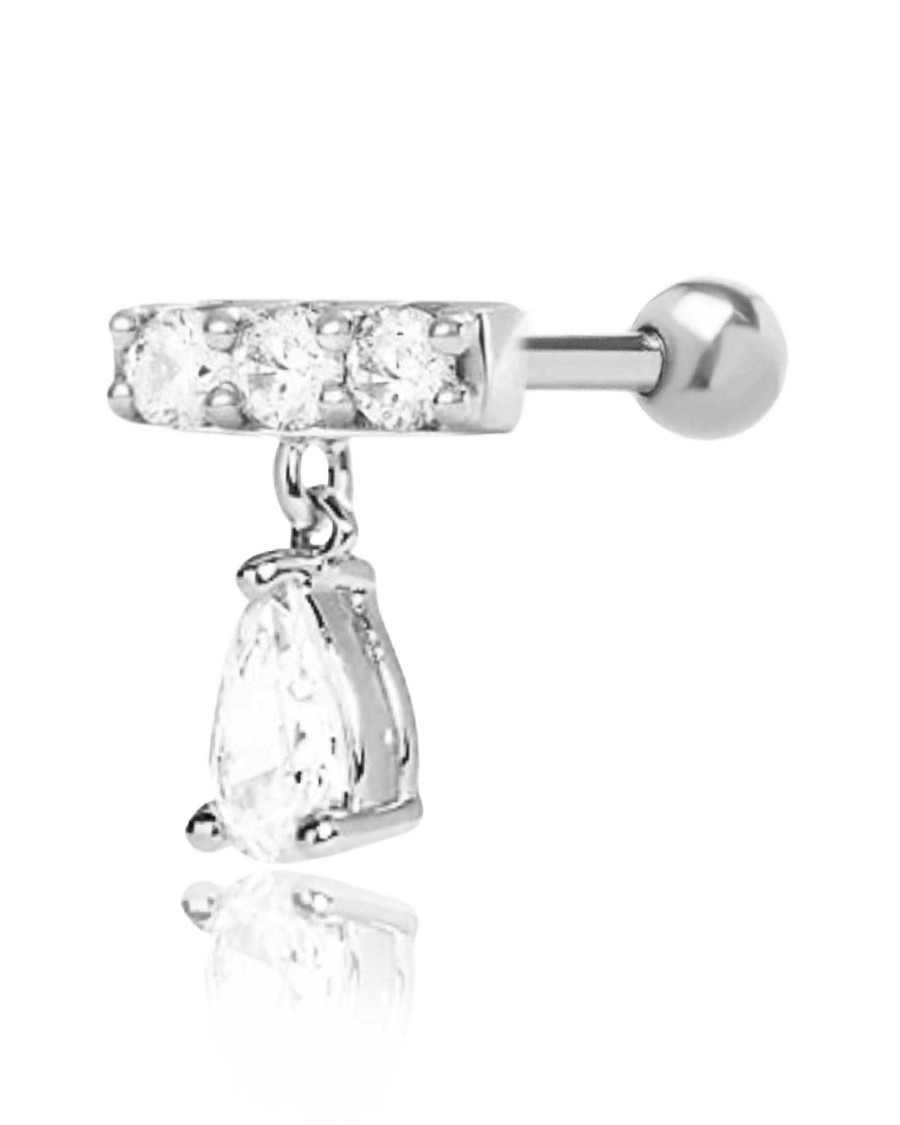 Studs Impuria Jewelry | Diane Crystal Drop Dangle Ear Piercing Earring Stud Silver - 1 Piece