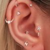 Studs Impuria Jewelry | Blink Crystal Lightning Bolt Ear Piercing Earring Stud Set