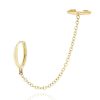 Huggie Earrings Impuria Jewelry | Joy Chain Ear Cuff Polished Hoop Huggie Earring Gold