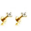 Flat Back Studs Impuria Jewelry | Clover Crystal Lotus Ear Piercing Earring Stud Set