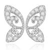 Studs Impuria Jewelry | Monarch Butterfly Wings Crystal Double Ear Piercing Earring Stud Set