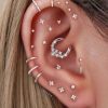 Hoops Impuria Jewelry | Solaris Crystal Stars Daith Ear Piercing Ring Hoop Clicker