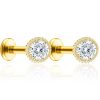 Studs Impuria Jewelry | Halo Circle Crystal Milgrain Ear Piercing Earring Stud Set